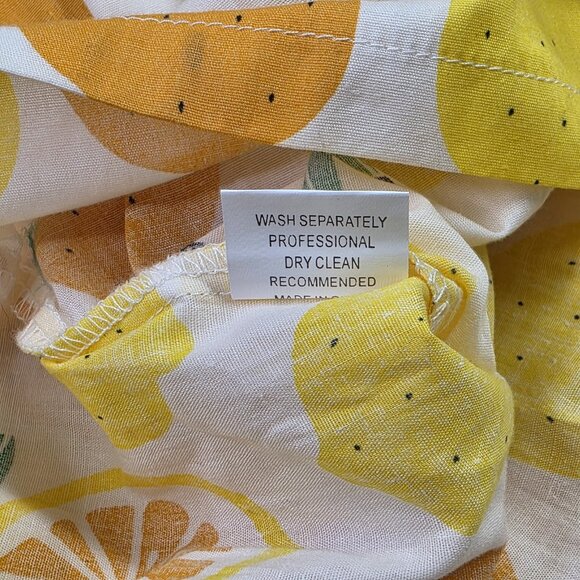 La Soul Dress Womens Large Lemon Print Belted Sleeveless Pockets Summer Casual - Picture 16 of 16